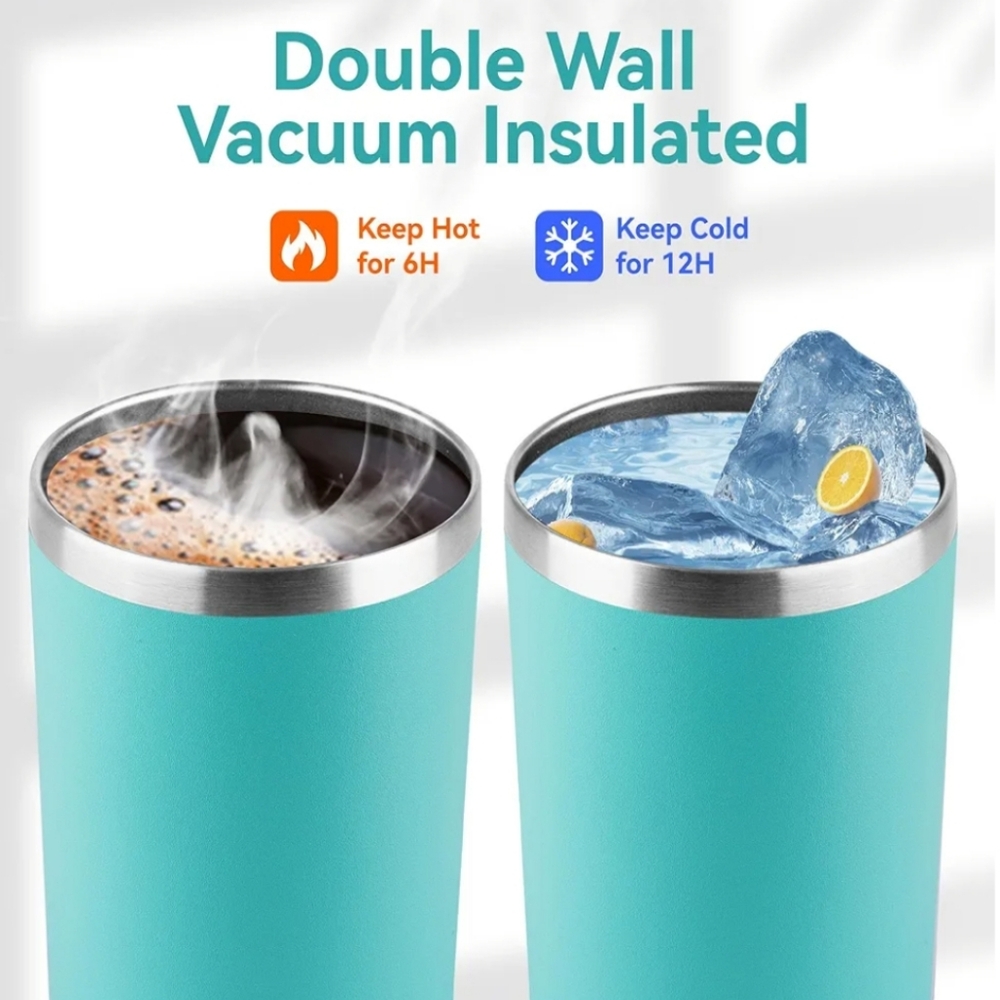 ECO-OUTFITTERS Set Of 2 20oz. Tumblers, in Lime & Cyan